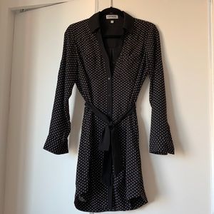 Express portofino shirt dress, white polka dot
